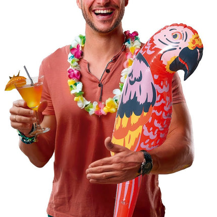 Opblaasbare Papegaai 1,05m van Fiestas Guirca koop je bij Partywinkel