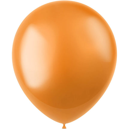 Oranje Ballonnen Metallic Marigold Orange 33cm 100st van Folat koop je bij Partywinkel