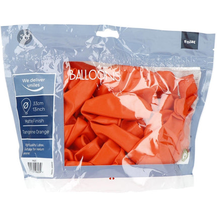Oranje Ballonnen Tangerine Orange 33cm 50st van Folat koop je bij Partywinkel