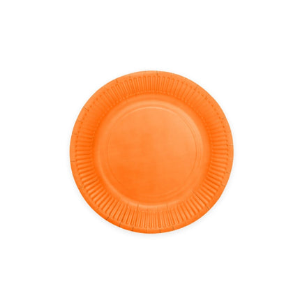 Oranje Borden Papier 18cm 8st van WeFiesta koop je bij Partywinkel