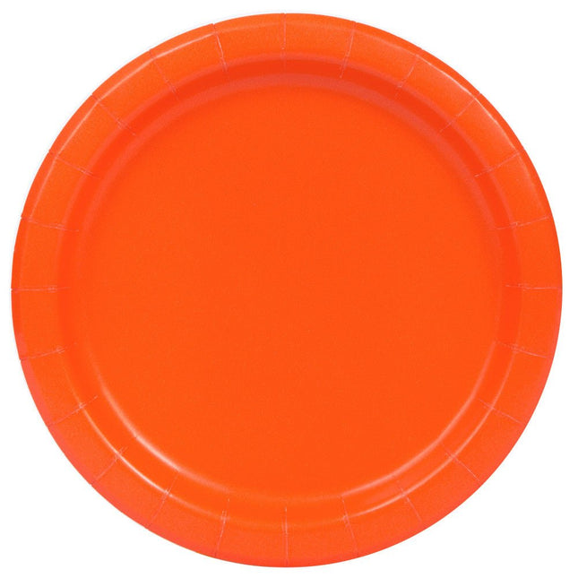 Oranje Borden Rond 17,5cm 8st van Unique koop je bij Partywinkel