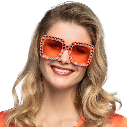 Oranje Bril Glitters van Boland koop je bij Partywinkel