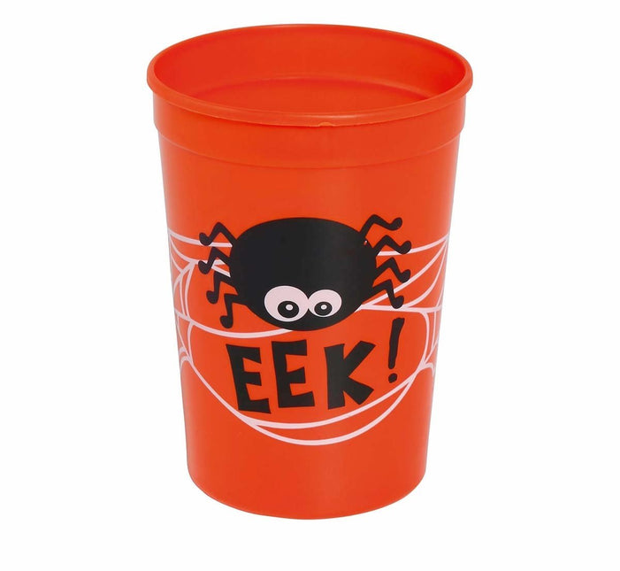 Oranje Halloween Beker Spin 11cm van Fiestas Guirca koop je bij Partywinkel