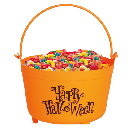 Oranje Halloween Snoep Emmer Happy Halloween 30cm van Fiestas Guirca koop je bij Partywinkel