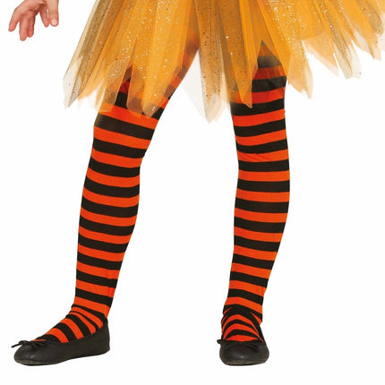 Oranje Legging Gestreept Kind van Fiestas Guirca koop je bij Partywinkel