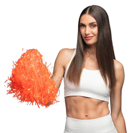 Oranje Pompom 34cm van Boland koop je bij Partywinkel