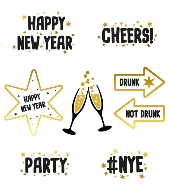 Oud En Nieuw Raamstickers 8st van Folat koop je bij Partywinkel