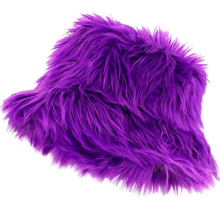 Paars Bucket Hat Pluche van Widmann koop je bij Partywinkel