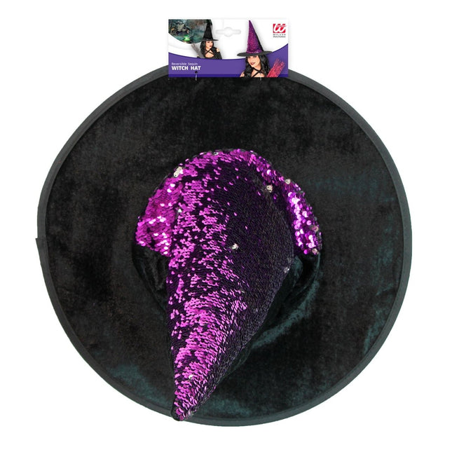 Paars Zwarte Heksenhoed Omkeerbaar van Widmann koop je bij Partywinkel