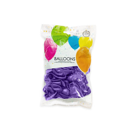 Paarse Ballonnen Metallic 13cm 100st van WeFiesta koop je bij Partywinkel