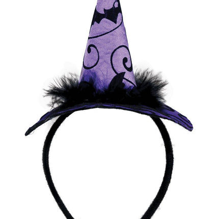 Paarse Halloween Haarband Heksen Hoed van Fiestas Guirca koop je bij Partywinkel