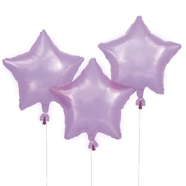 Paarse Helium Ballonnen Set Sterren Leeg 3 delig van Unique koop je bij Partywinkel