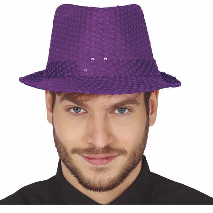 Paarse Hoed Glitter van Fiestas Guirca koop je bij Partywinkel