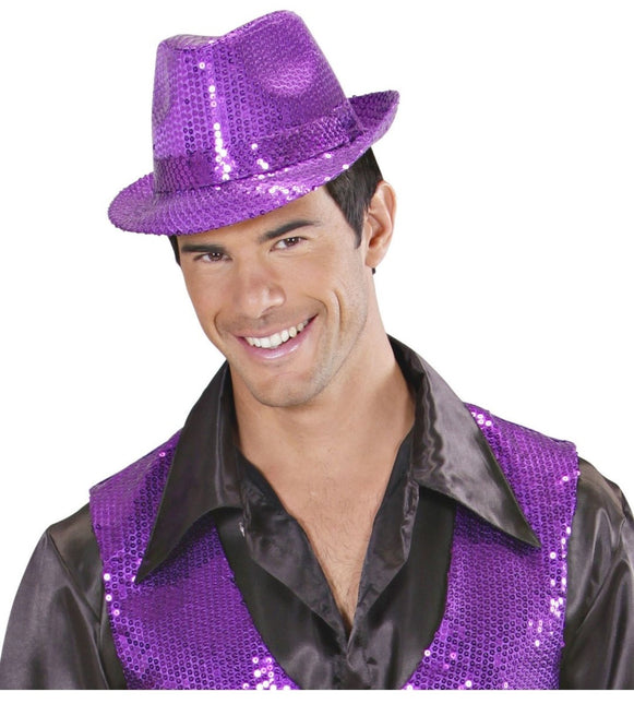 Paarse Hoed Pailletten van Widmann koop je bij Partywinkel