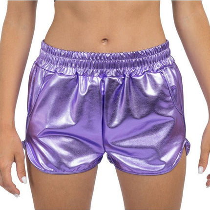 Paarse Metallic Short Dames van CHAKS koop je bij Partywinkel
