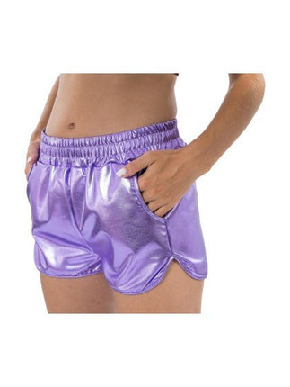 Paarse Metallic Short Dames van CHAKS koop je bij Partywinkel