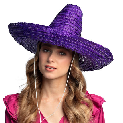 Paarse Sombrero 49cm van Boland koop je bij Partywinkel