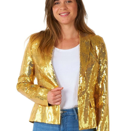 Paillet Goud Blazer Dames Suitmeister van Suitmeister koop je bij Partywinkel
