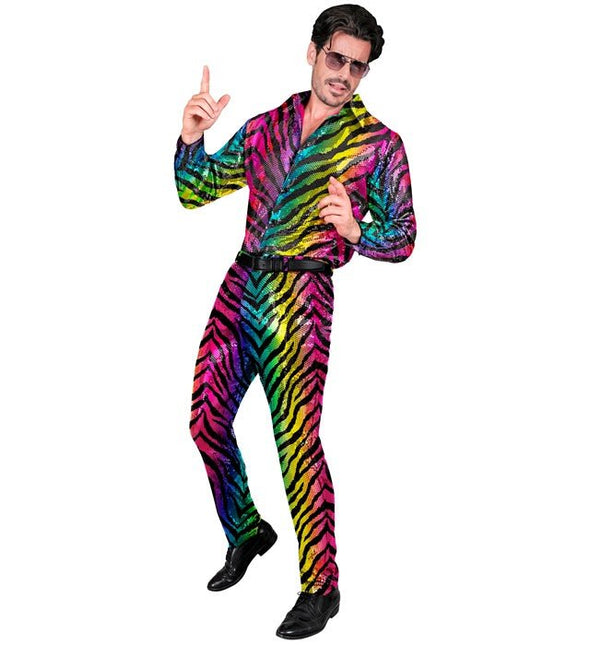 PAILLETTEN BROEK REGENBOOG TIJGER Volwassen van Widmann koop je bij Partywinkel