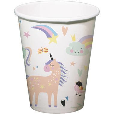 Papieren Bekers Eenhoorn&Regenboog 250ml 6st van Folat koop je bij Partywinkel