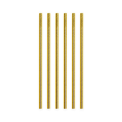 Papieren Gouden Rietjes 19,7cm 20st van WeFiesta koop je bij Partywinkel