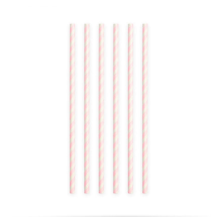 Papieren Rietjes Baby Roze Gestreept 19,7cm 20st van WeFiesta koop je bij Partywinkel