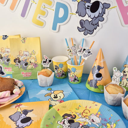 Papieren Rietjes Woezel & Pip 8 stuks