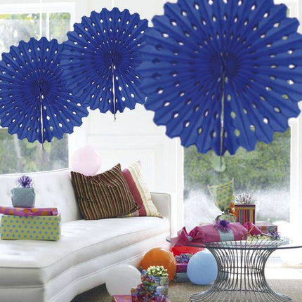 Papieren Waaier Blauw 45cm van Folat koop je bij Partywinkel
