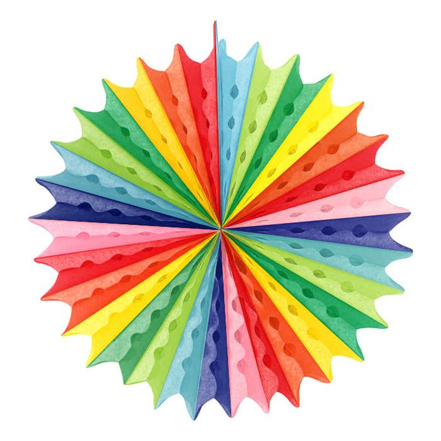 Papieren Waaier Gekleurd 45cm van Folat koop je bij Partywinkel