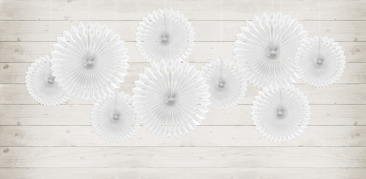Papieren Waaiers Wit Set 20 - 30cm 3 delig van Partydeco koop je bij Partywinkel