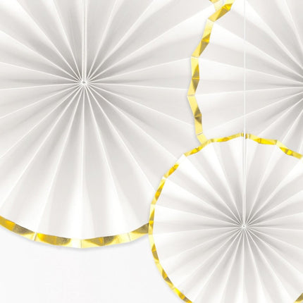 Papieren Waaiers Wit Set 23 - 40cm 3 delig van Partydeco koop je bij Partywinkel