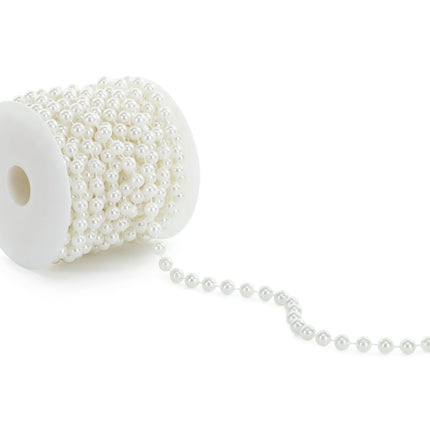 Parelmoeren Lint Wit 10m van Partydeco koop je bij Partywinkel