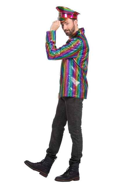 Regenboog Blouse Heren Metallic van Wilbers & Wilbers koop je bij Partywinkel