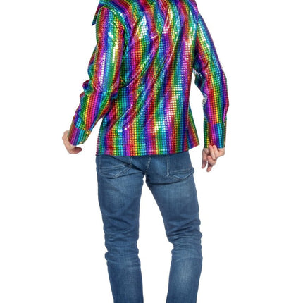 Regenboog Blouse Heren Metallic van Wilbers & Wilbers koop je bij Partywinkel