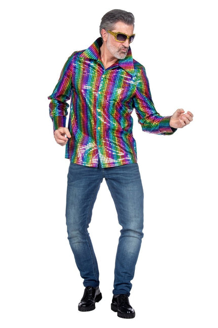 Regenboog Blouse Heren Metallic van Wilbers & Wilbers koop je bij Partywinkel