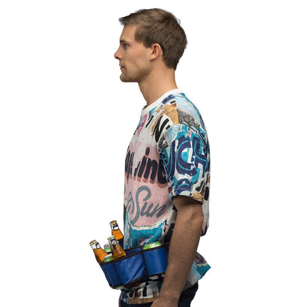 Blauw Zwarte Drinkgordel Voor 6 Blikjes van Boland koop je bij Partywinkel
