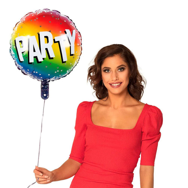 Party Helium Ballon Regenboog Leeg 45cm van Boland koop je bij Partywinkel