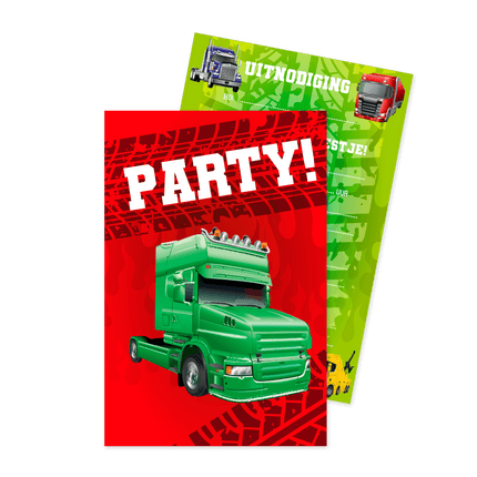 Party Uitnodigingen Trucks 16cm van Paper Dreams koop je bij Partywinkel
