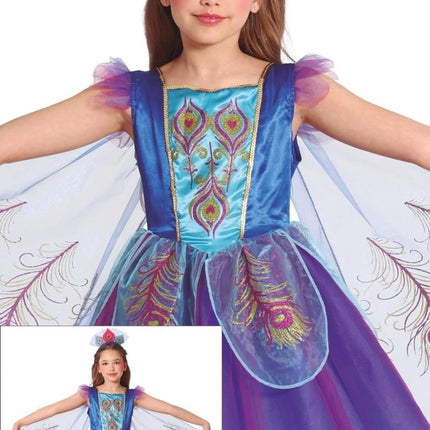 Pauw Kostuum Blauw Paars Meisje van Fiestas Guirca koop je bij Partywinkel