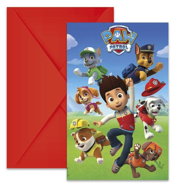 Paw Patrol Uitnodigingen Versiering 6st van Procos koop je bij Partywinkel