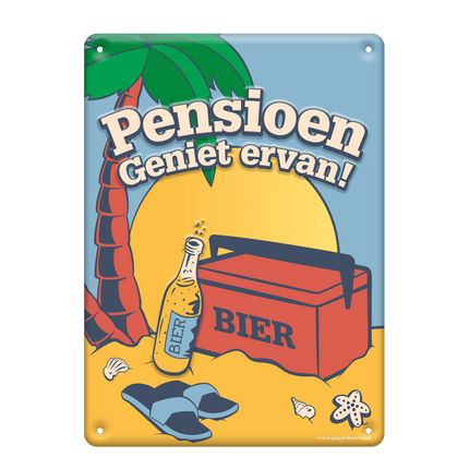 Pensioen Metalen Bord van Paper Dreams koop je bij Partywinkel