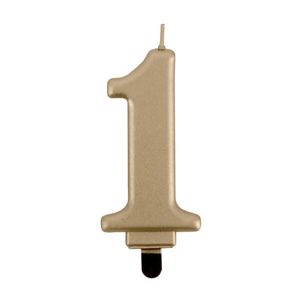 1 Jaar Kaars Goud 8cm