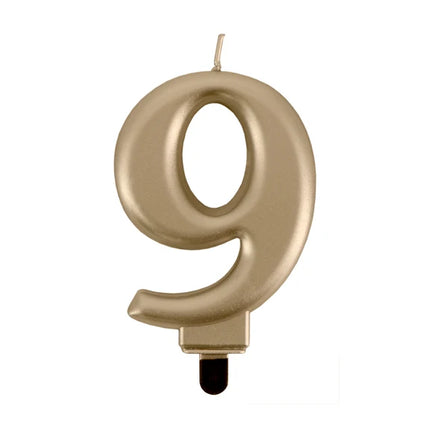 9 Jaar Kaars Goud 8cm