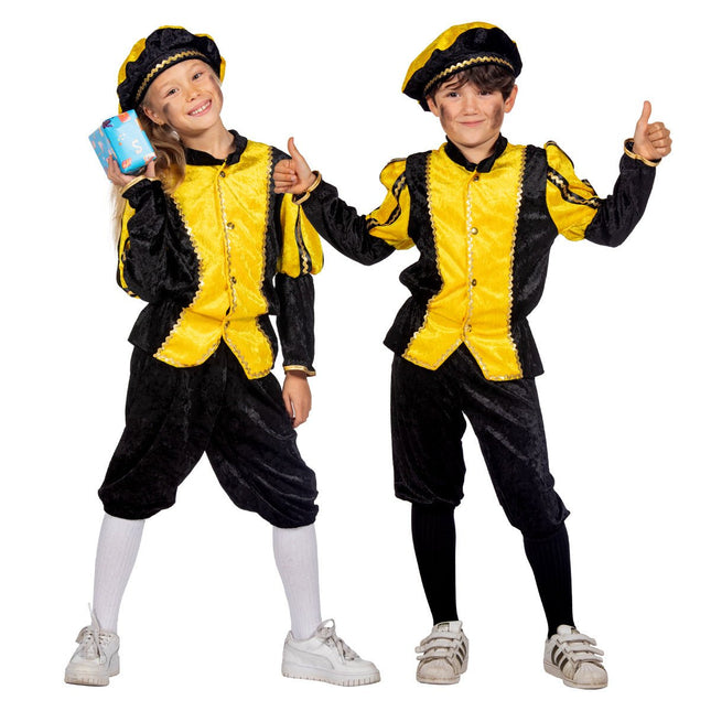 Pietenpak Kind Geel/Zwart Luxe van Wilbers & Wilbers koop je bij Partywinkel