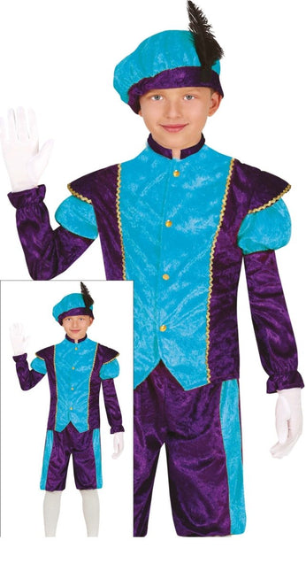 Pietenpak Kind Lichtblauw/Paars van Fiestas Guirca koop je bij Partywinkel