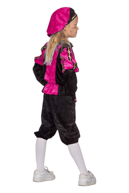 Pietenpak Kind Roze/Zwart Luxe van Wilbers & Wilbers koop je bij Partywinkel