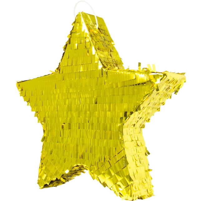Pinata Goudkleurige Ster - 45cm van Folat koop je bij Partywinkel