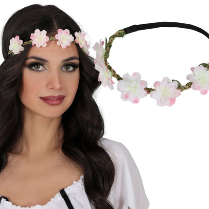 Pink flower crown van Fiestas Guirca koop je bij Partywinkel