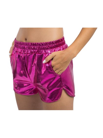 Felroze Metallic Short Dames