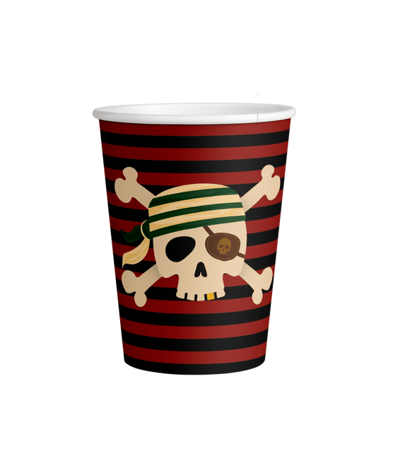 Piraat Bekers 250ml 8st van Paper Dreams koop je bij Partywinkel